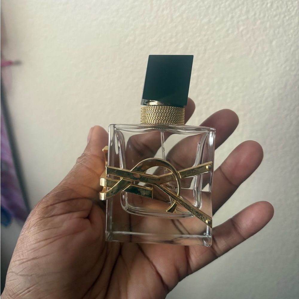 YSL Gold-Accented Clear Perfume Bottle EMPTY